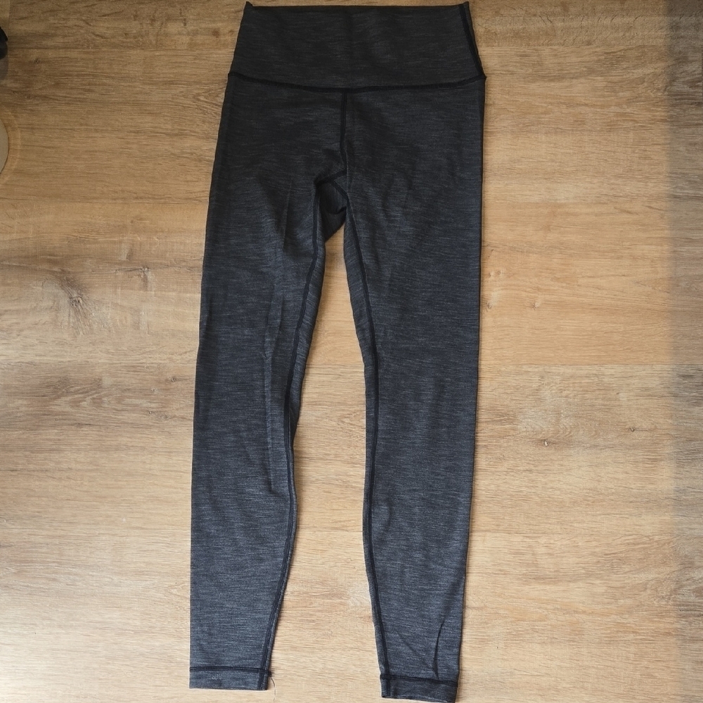 Lululemon Wunder Under Hi-Rise Tight in heathered black Sz 6